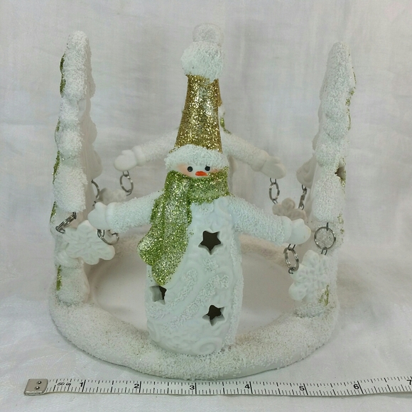 Yankee Candle SNOWMAN Large Jar HOLDER Trees - Picture 3 of 12
